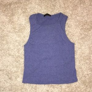 Vintage blue rubbed crop top